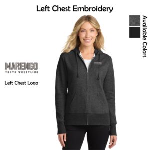 Marengo Youth Wrestling Ladies Full-Zip Hooded Sweatshirt