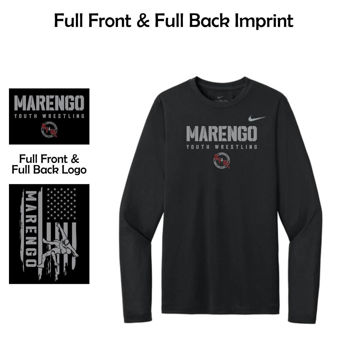 Marengo Youth Wrestling Adult Nike Long Sleeve Tee