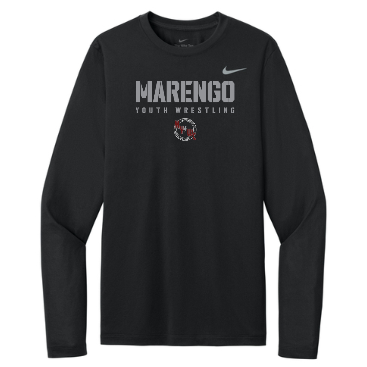 Marengo Youth Wrestling Adult Nike Long Sleeve Tee - Image 2