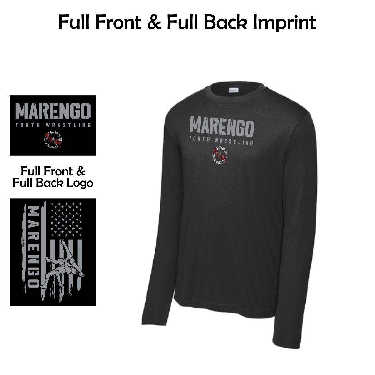 Marengo Youth Wrestling Adult & Youth Performance Long Sleeve Tee