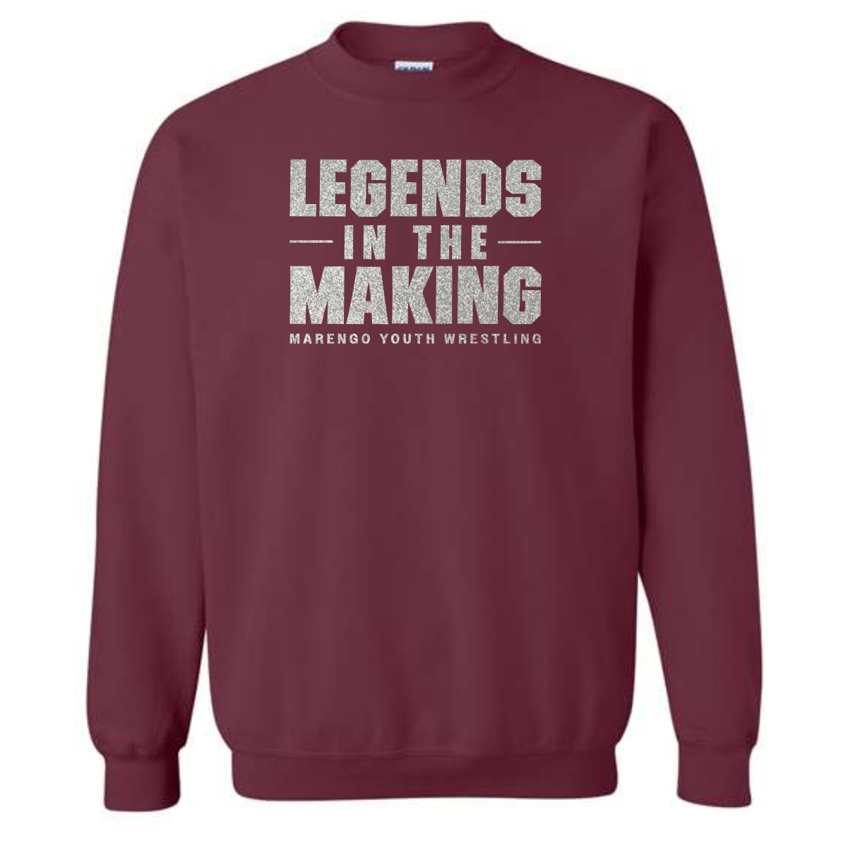 Marengo Youth Wrestling Adult & Youth Crewneck Sweatshirt with Glitter Vinyl - Image 3