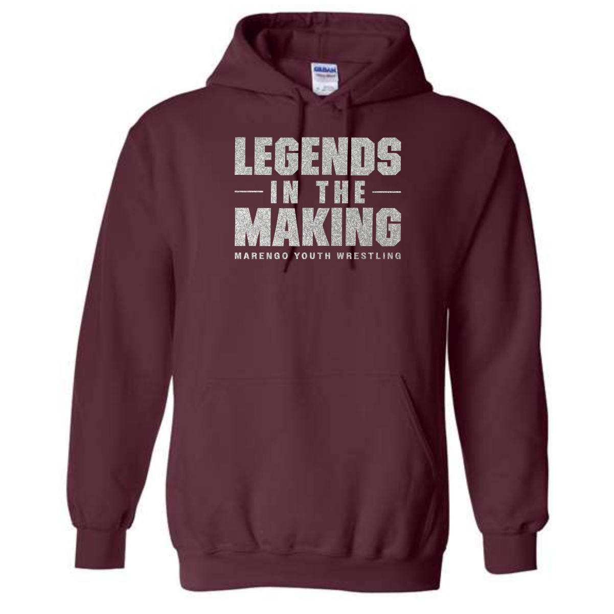 Marengo Youth Wrestling Adult & Youth Hooded Sweatshirt with Glitter Vinyl - Image 3