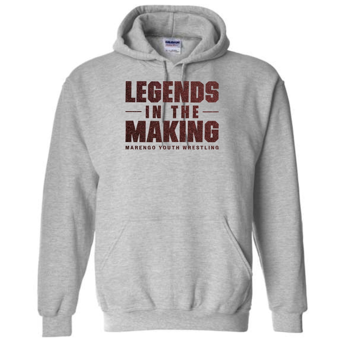 Marengo Youth Wrestling Adult & Youth Hooded Sweatshirt with Glitter Vinyl - Image 4