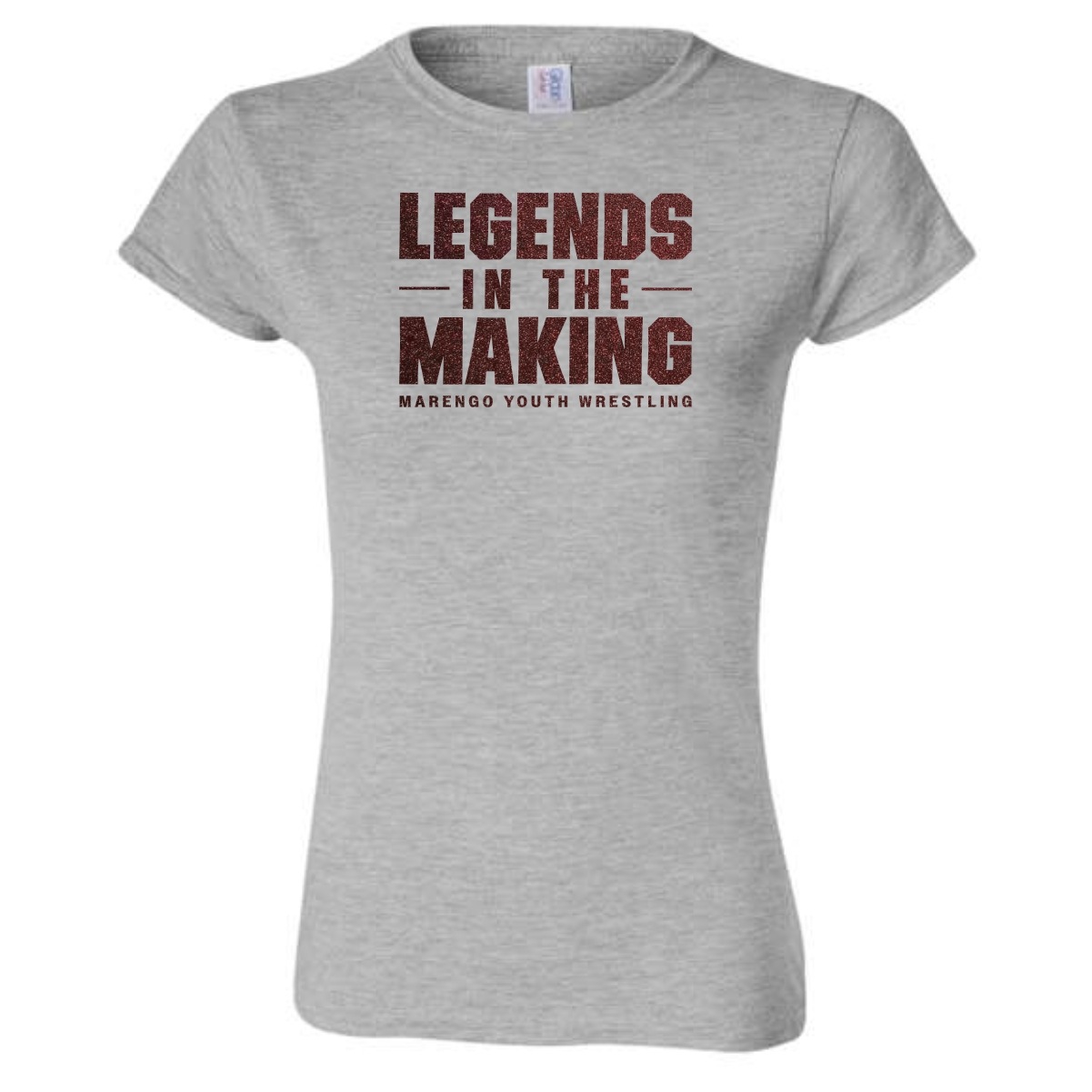 Marengo Youth Wrestling Ladies T-Shirt with Glitter Vinyl - Image 3