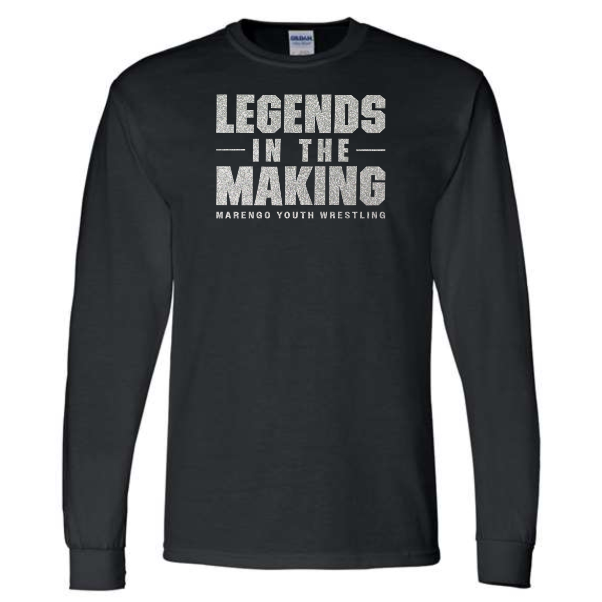 Marengo Youth Wrestling Adult & Youth Long Sleeve T-Shirt with Glitter Vinyl - Image 2