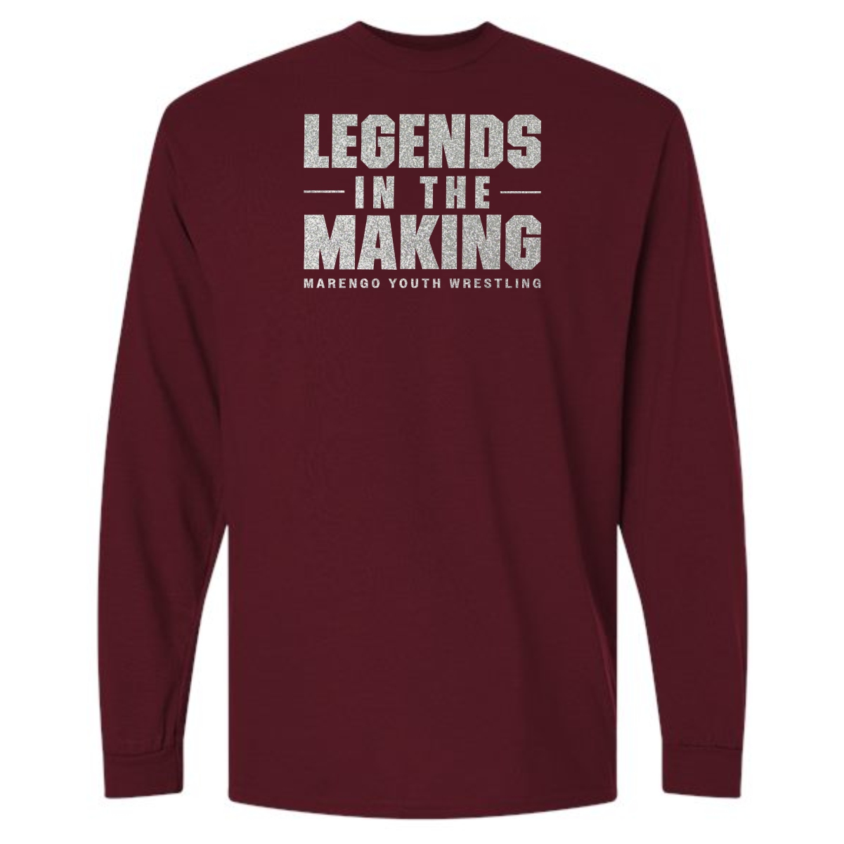 Marengo Youth Wrestling Adult & Youth Long Sleeve T-Shirt with Glitter Vinyl - Image 3