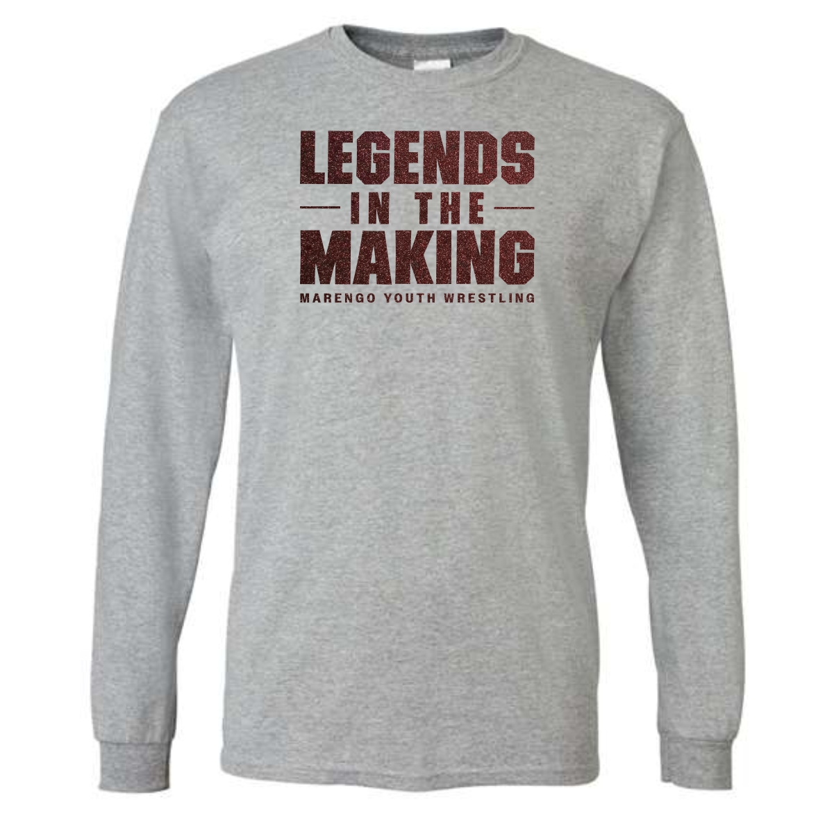 Marengo Youth Wrestling Adult & Youth Long Sleeve T-Shirt with Glitter Vinyl - Image 4