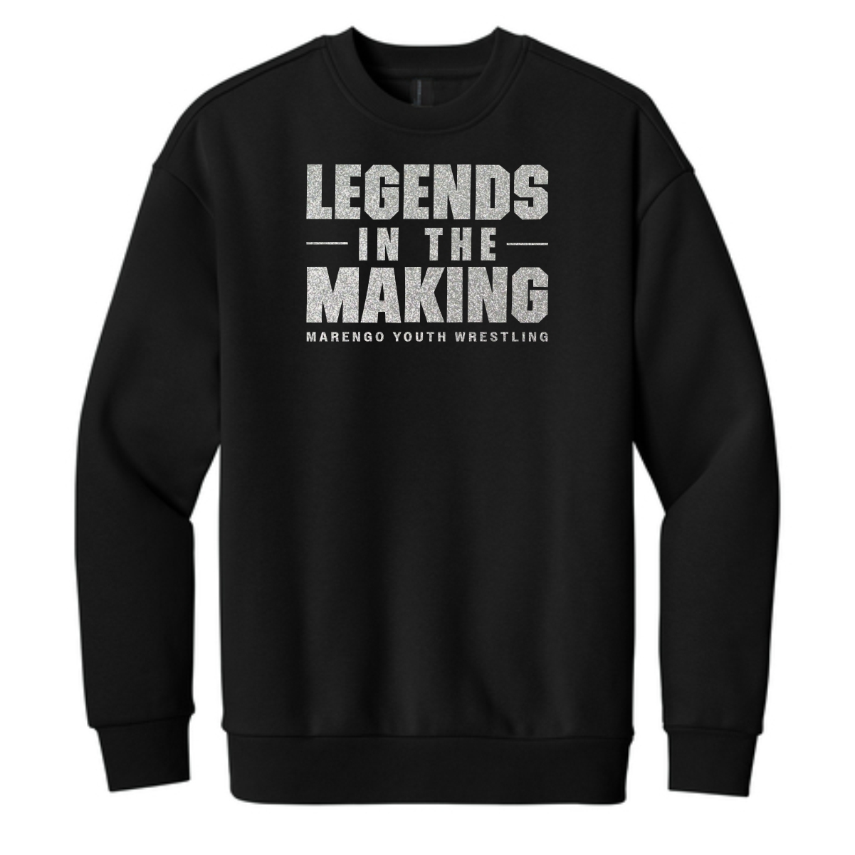 Marengo Youth Wrestling Adult Heavyweight Fleece Crew (Oversized fit) with Glitter Vinyl - Image 2