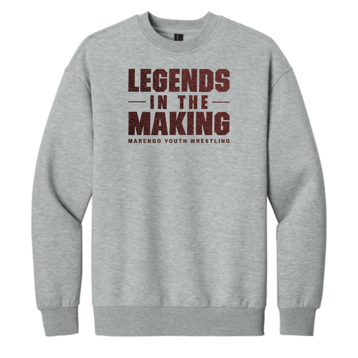 Marengo Youth Wrestling Adult Heavyweight Fleece Crew (Oversized fit) with Glitter Vinyl - Image 3