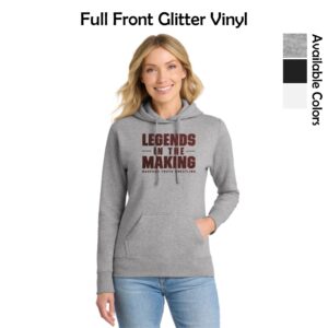 Marengo Youth Wrestling Ladies Hooded Sweatshirt with Glitter Vinyl