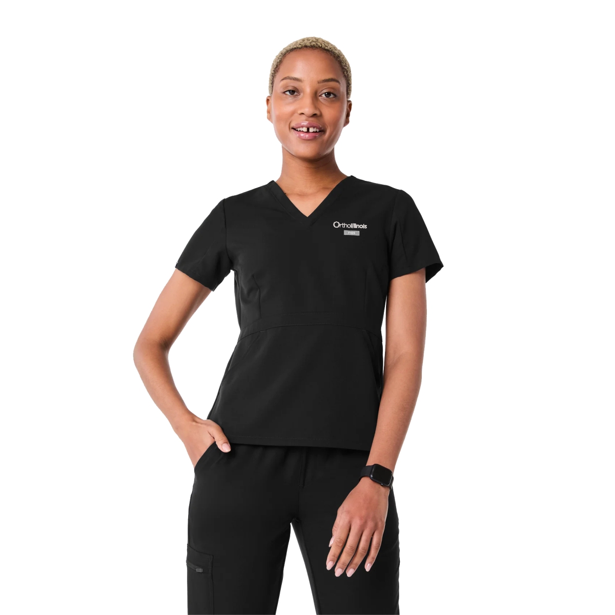OrthoIllinois Women’s FIGS® Adra Slim V-Neck Scrub Top - Image 2