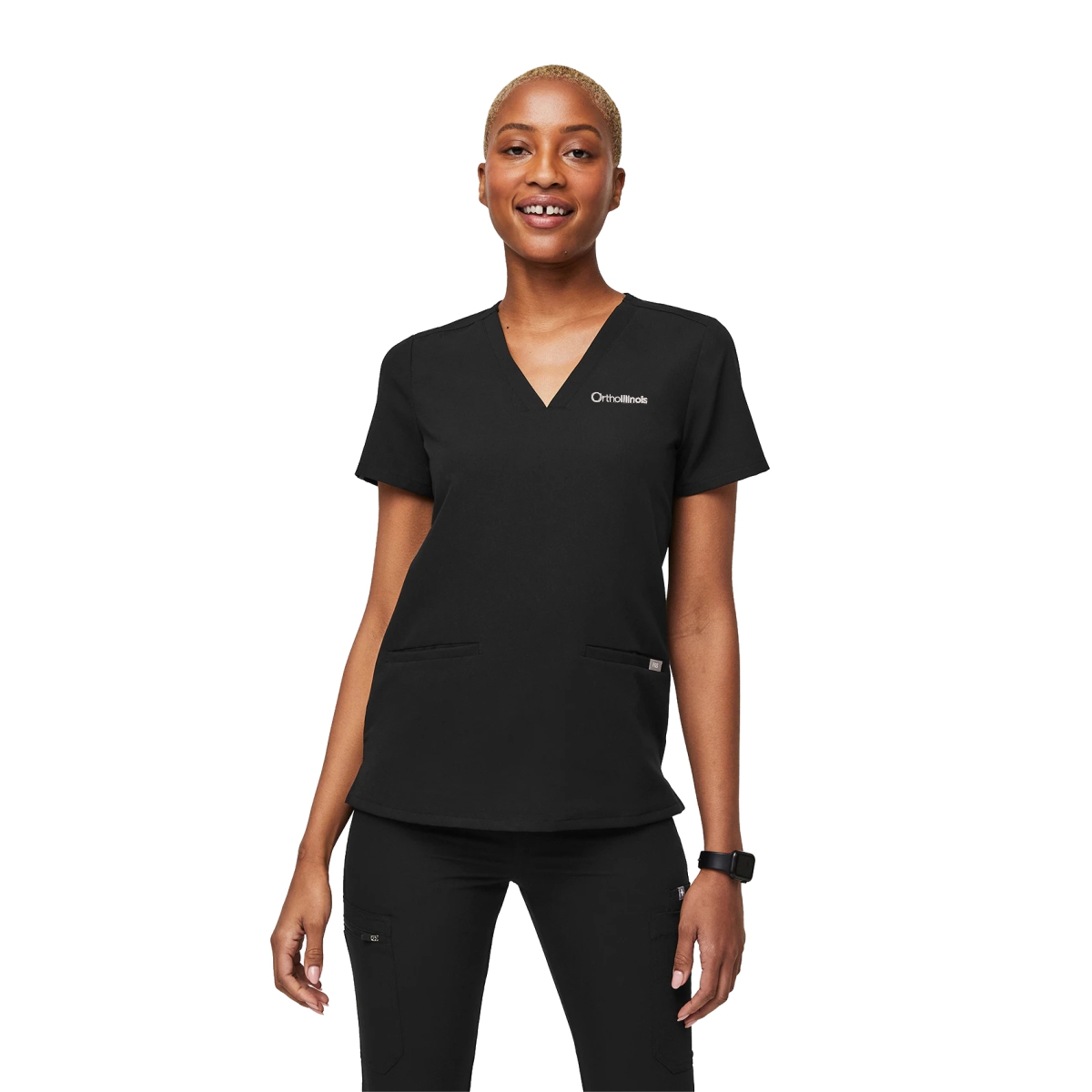 OrthoIllinois Women’s FIGS® Casma Three-Pocket Scrub Top - Image 2