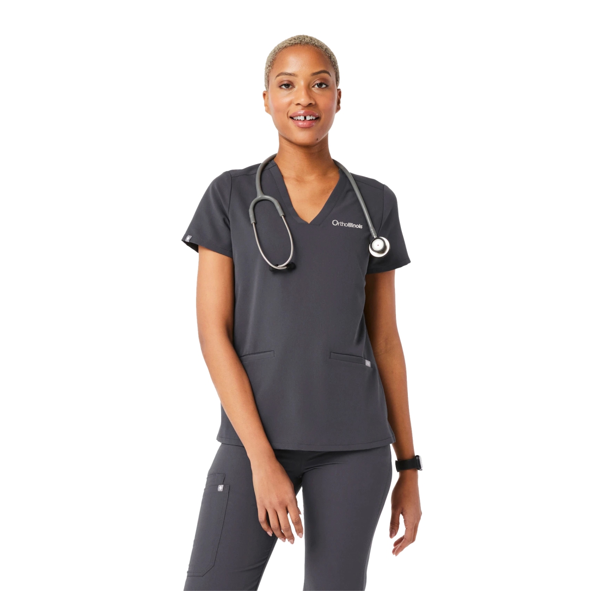 OrthoIllinois Women’s FIGS® Casma Three-Pocket Scrub Top - Image 3