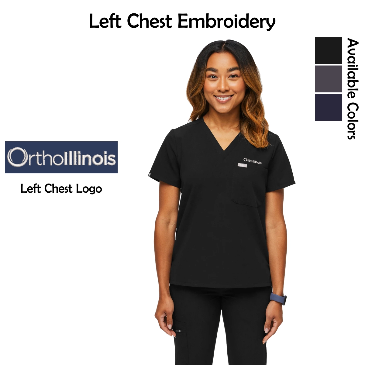 OrthoIllinois Women’s FIGS® Catarina One-Pocket Scrub Top