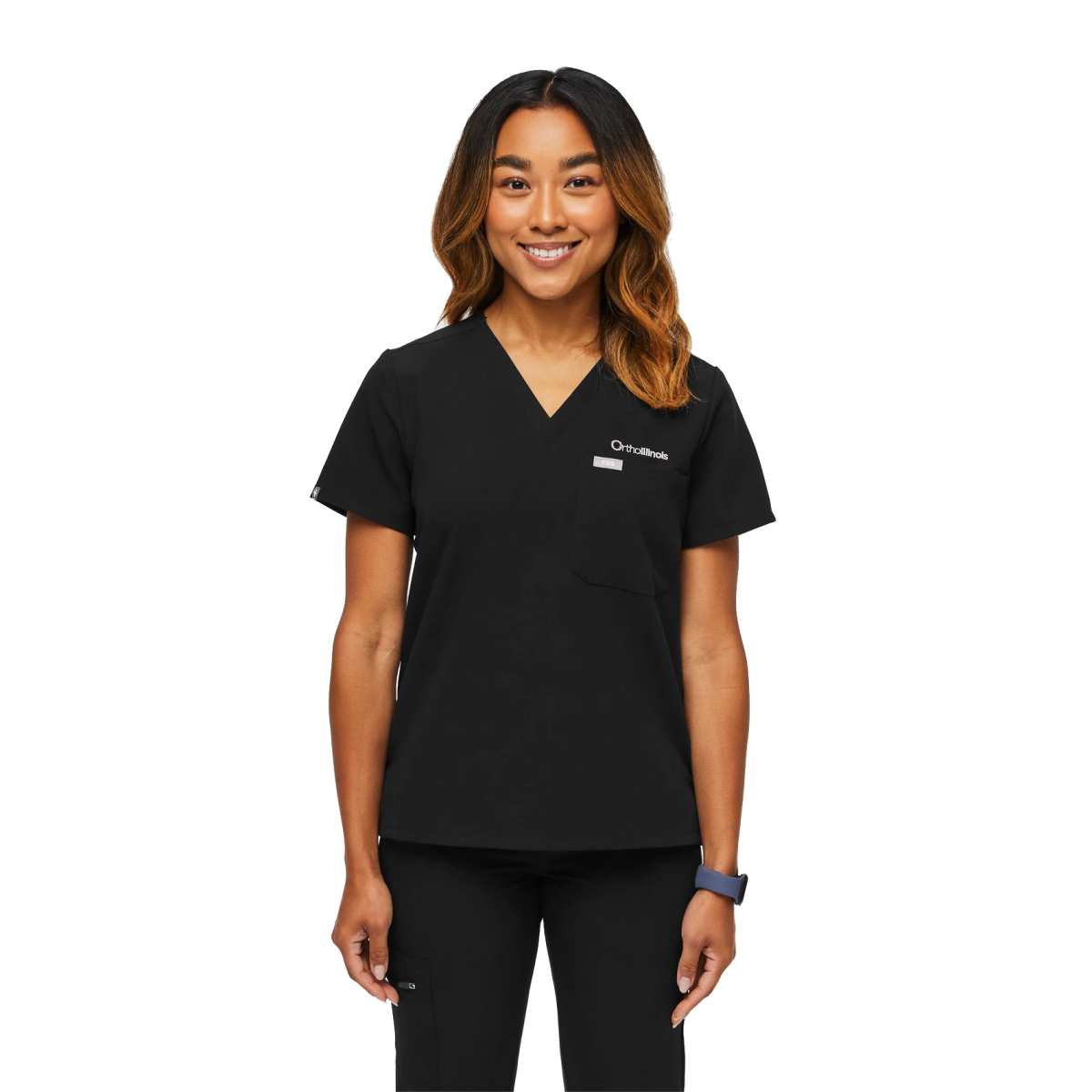OrthoIllinois Women’s FIGS® Catarina One-Pocket Scrub Top - Image 2
