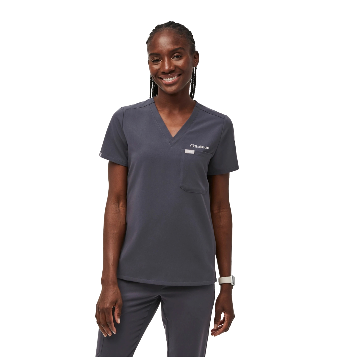 OrthoIllinois Women’s FIGS® Catarina One-Pocket Scrub Top - Image 3