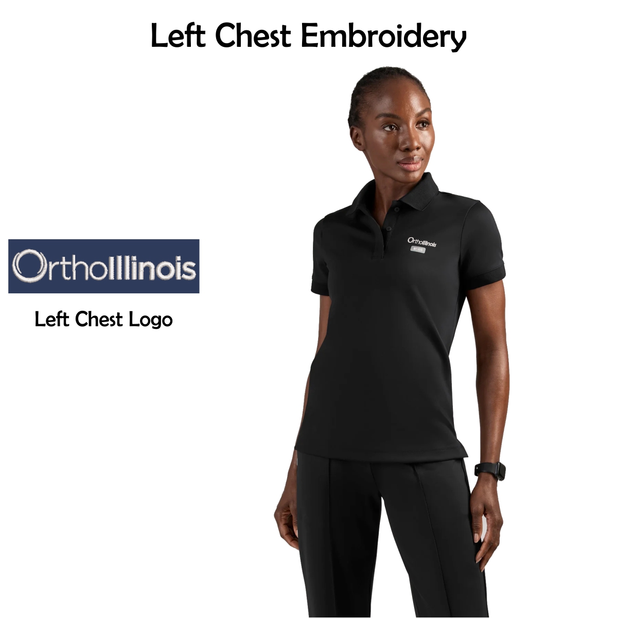 OrthoIllinois Women’s FIGS® Chelsea FORMx Slim Polo Scrub Top