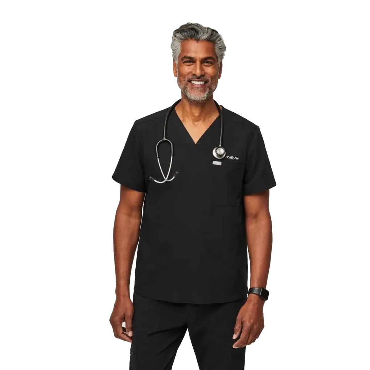 OrthoIllinois Men’s FIGS® Chisec Three-Pocket Scrub Top - Image 2