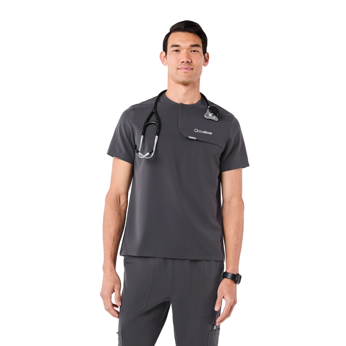 OrthoIllinois Men’s FIGS® Corfield Henley Scrub Top - Image 3