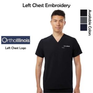 OrthoIllinois Men's Jaanuu Platt 3-Pocket Scrub V-Neck Top