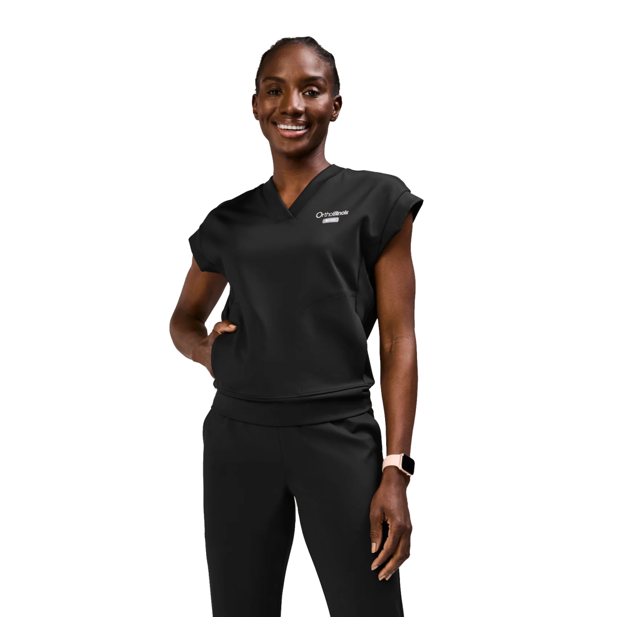 OrthoIllinois Women’s FIGS® Mira FORMx V-Neck Scrub Top - Image 2