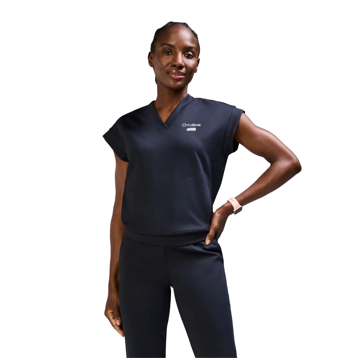 OrthoIllinois Women’s FIGS® Mira FORMx V-Neck Scrub Top - Image 4