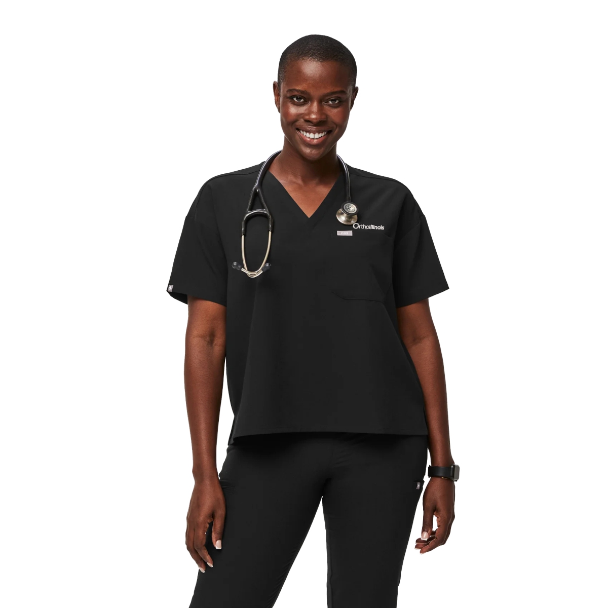OrthoIllinois Women’s FIGS® Relaxed Catarina One-Pocket Scrub Top - Image 2