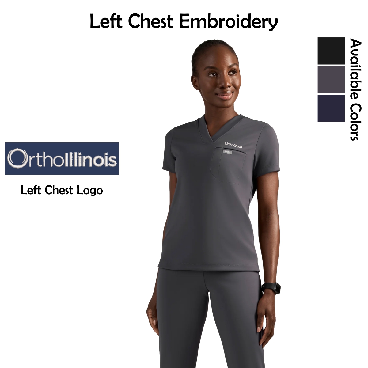 OrthoIllinois Women’s FIGS® Sona FORMx Slim V-Neck Scrub Top