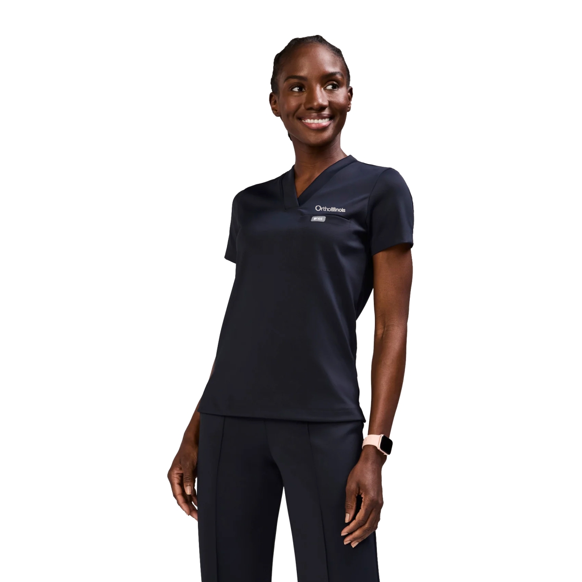 OrthoIllinois Women’s FIGS® Sona FORMx Slim V-Neck Scrub Top - Image 4