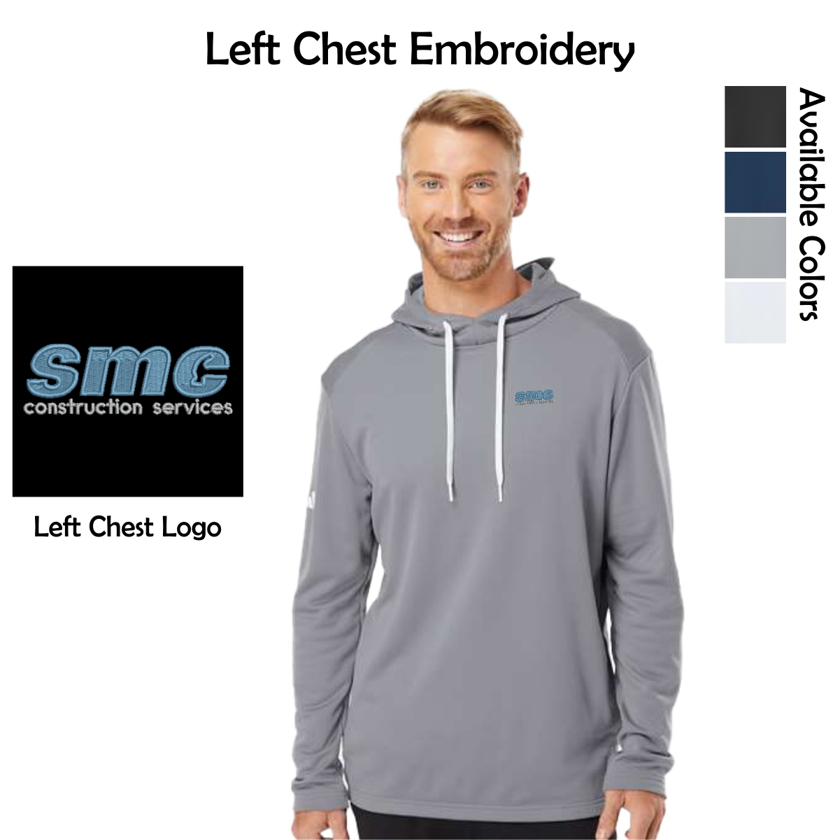 SMC-Shales McNutt Construction Adidas Textured Midweight Hooded Sweatshirt