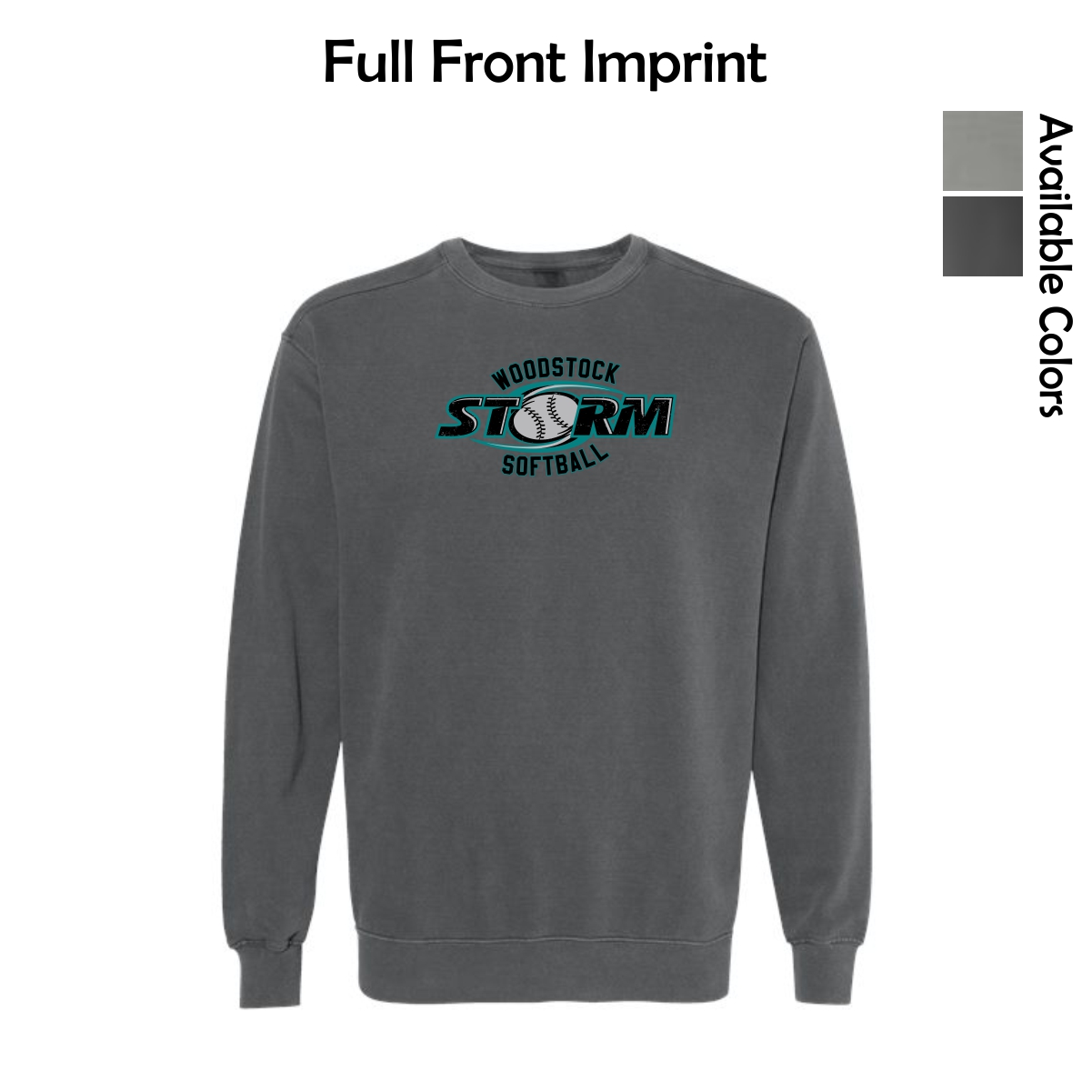 Woodstock Storm Softball Adult Comfort Colors Unisex Garment-Dyed Crew