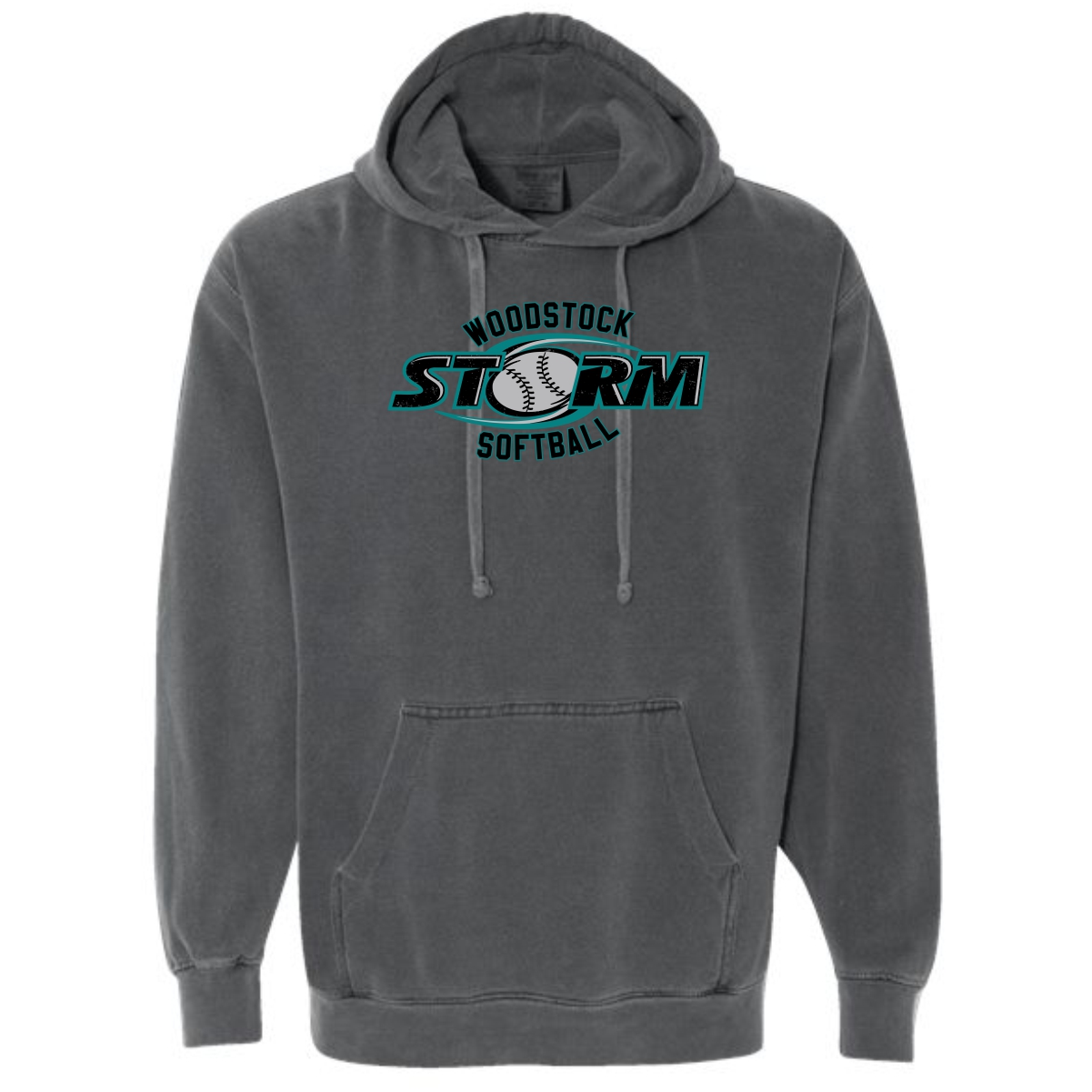 Woodstock Storm Softball Adult Comfort Colors Unisex Garment-Dyed Hoodie - Image 3