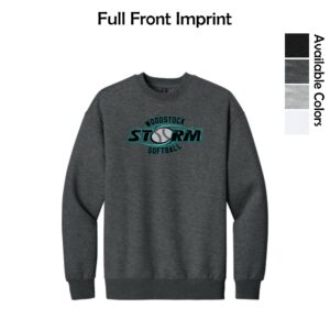Woodstock Storm Softball Adult District Heavyweight Fleece Crew (Oversized fit)