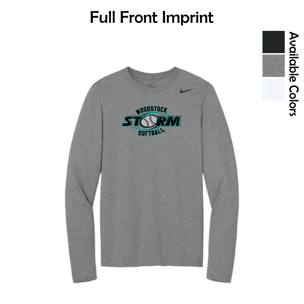 Woodstock Storm Softball Adult Nike Long Sleeve Tee