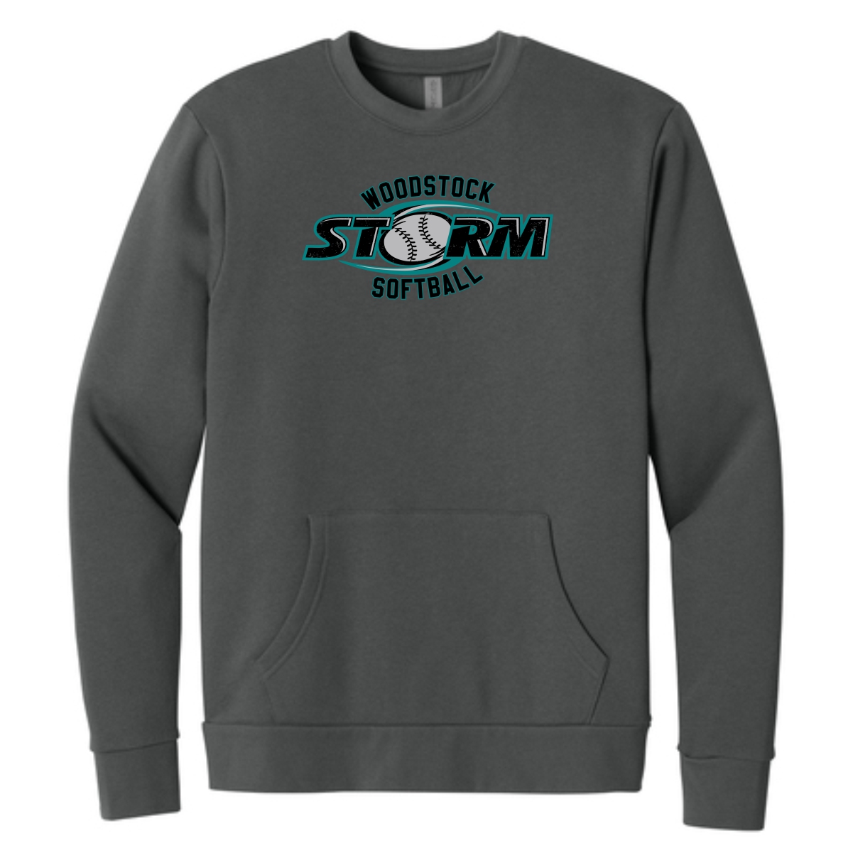 Woodstock Storm Softball Adult Next Level Apparel Pocket Sweatshirt - Image 3