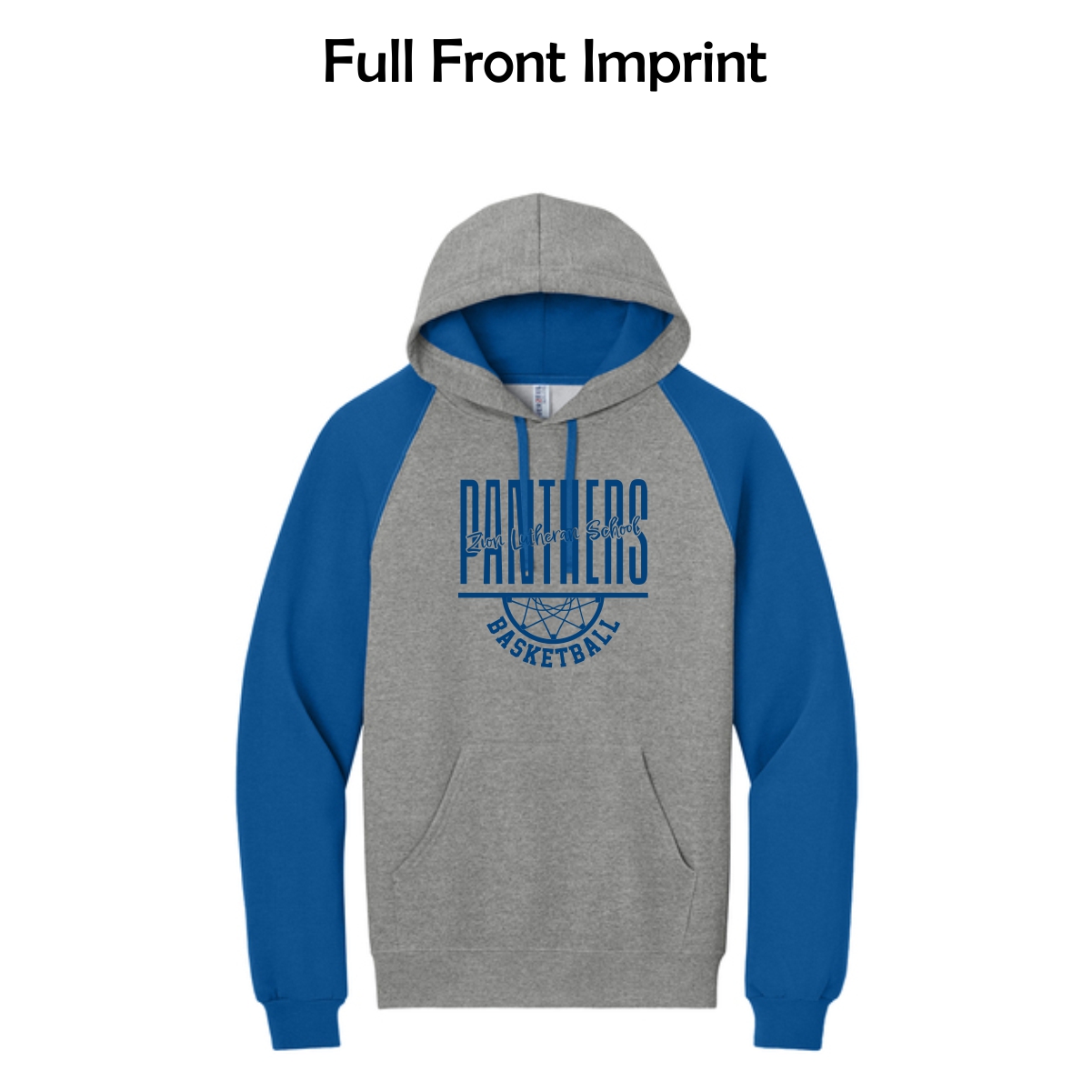 Zion Spiritwear 01 Basketball Adult Colorblock Raglan Hoodie Sweatshirt