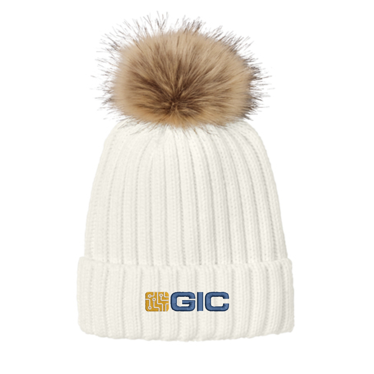 GIC Faux Fur Pom Beanie - Image 3
