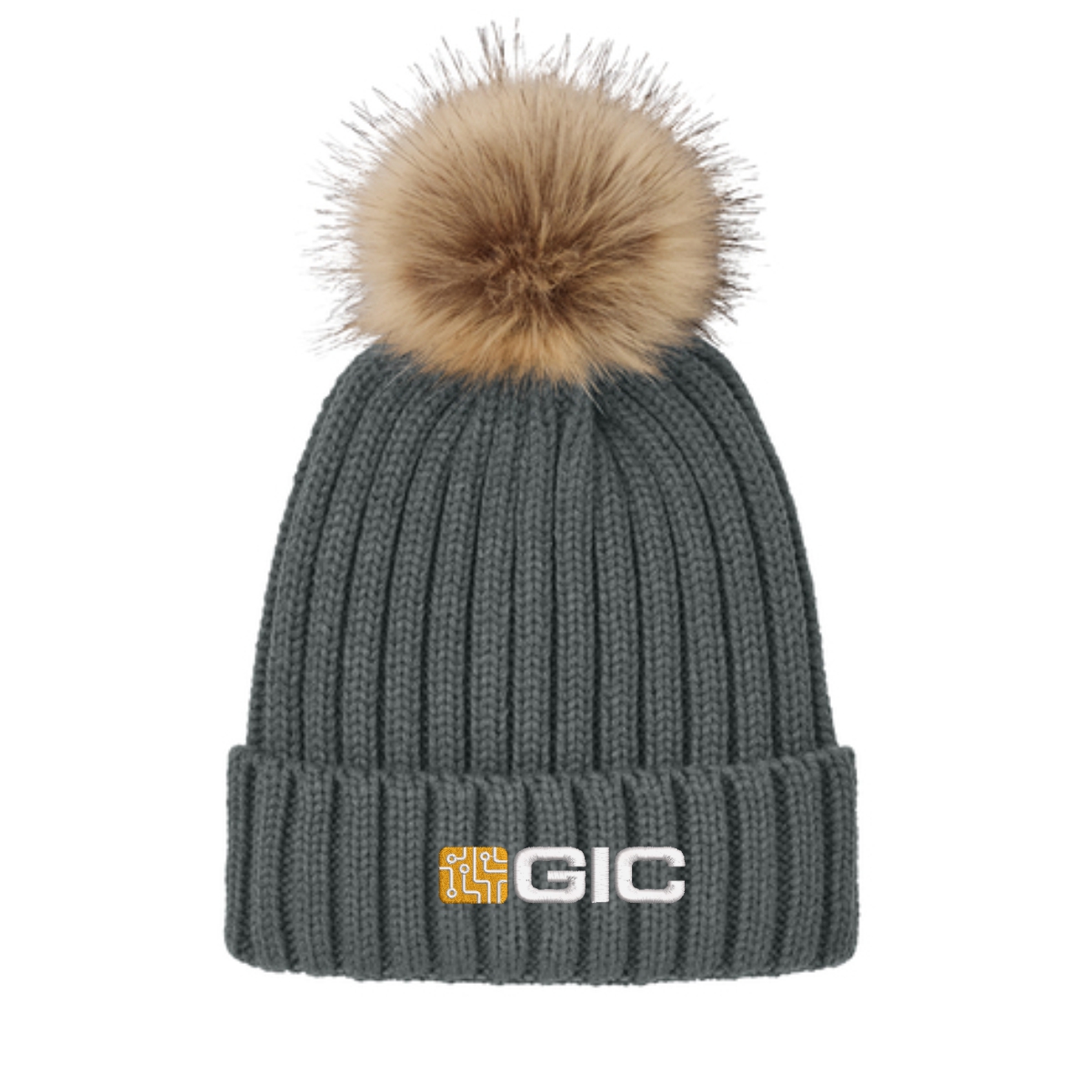 GIC Faux Fur Pom Beanie - Image 4