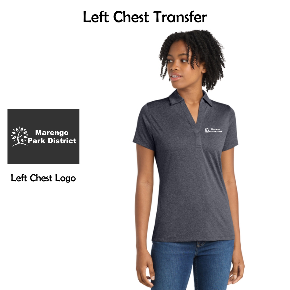 Marengo Park District Staff Ladies Sport-Tek Heather Polo