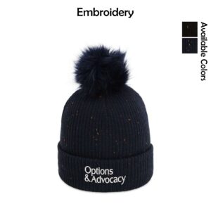 Options & Advocacy Pom Cuffed Beanie
