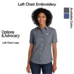 Options & Advocacy Ladies Short Sleeve Oxford Shirt