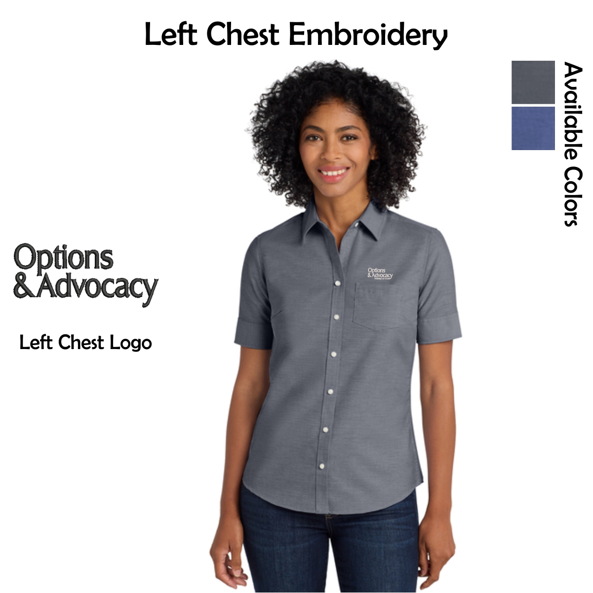 Options & Advocacy Ladies Short Sleeve Oxford Shirt