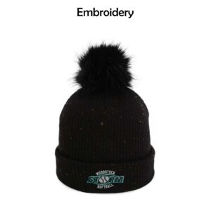 Woodstock Storm Softball Pom Cuffed Beanie