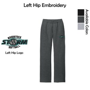 Woodstock Storm Softball Adult District Fleece Open-Bottom Sweatpants
