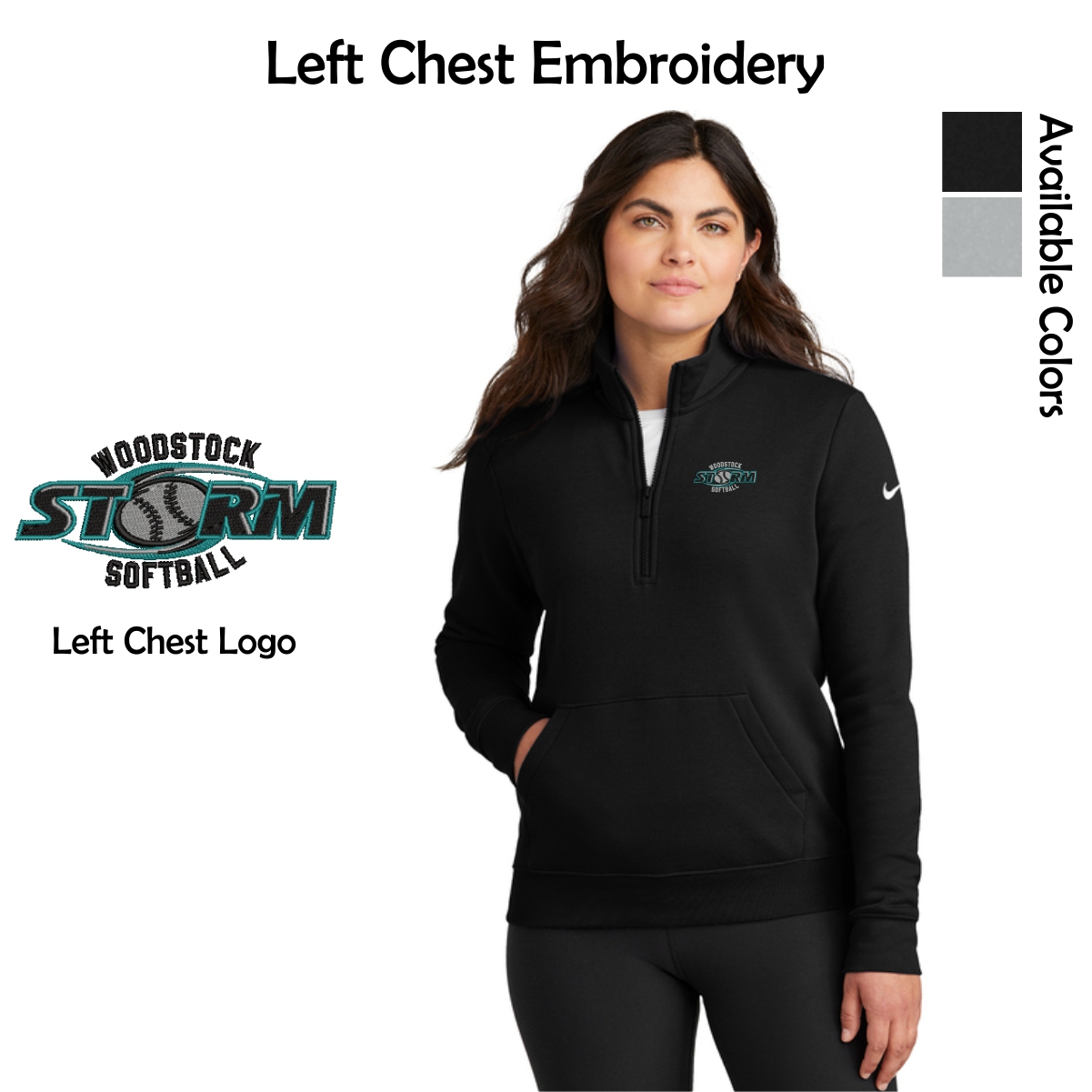 Woodstock Storm Softball Ladies Nike 1/2-Zip