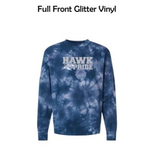 Lincoln Prairie Elementary 02 Adult Midweight Tie-Dyed Crewneck in Glitter