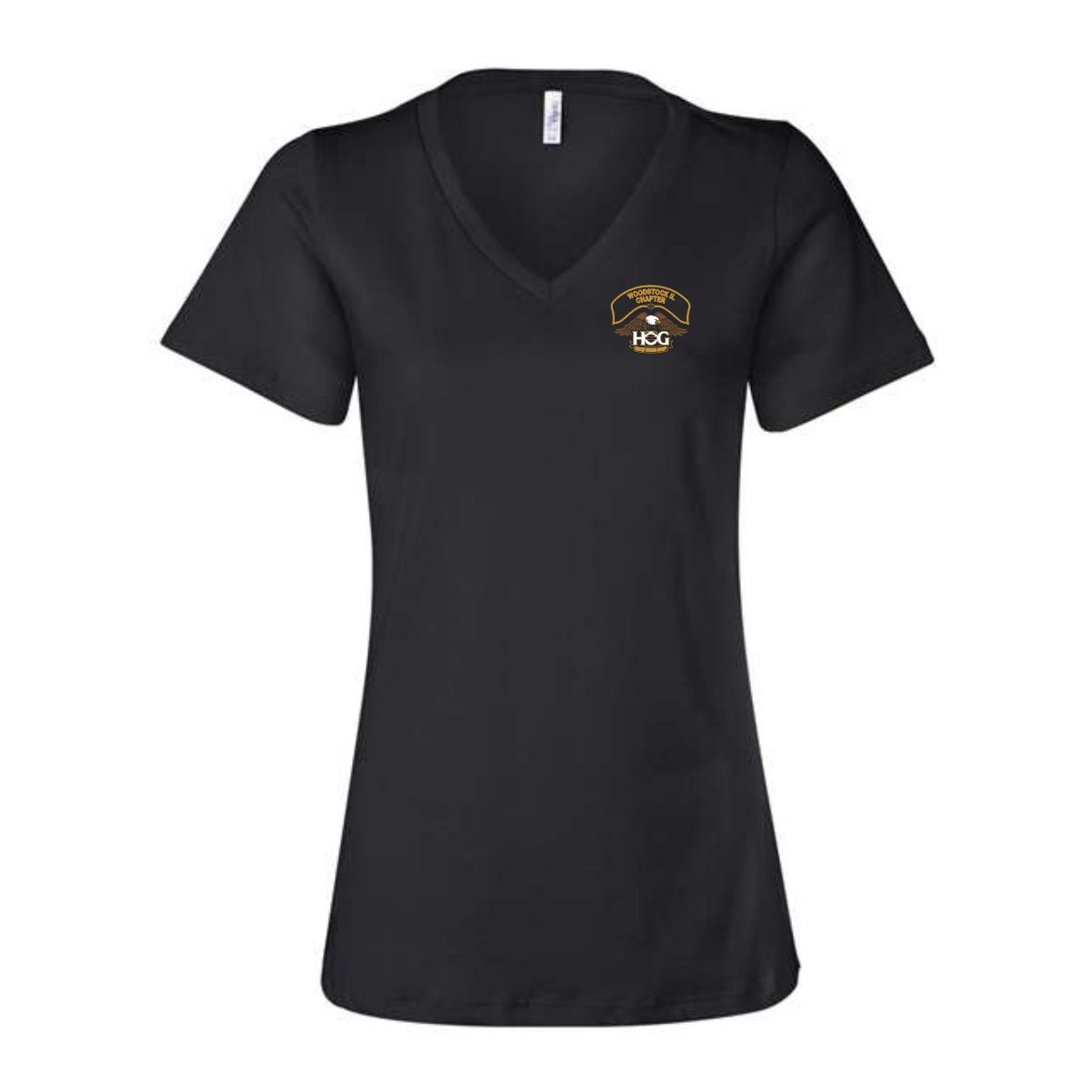 Woodstock HOG Ladies Relaxed Jersey V-Neck Tee - Image 2