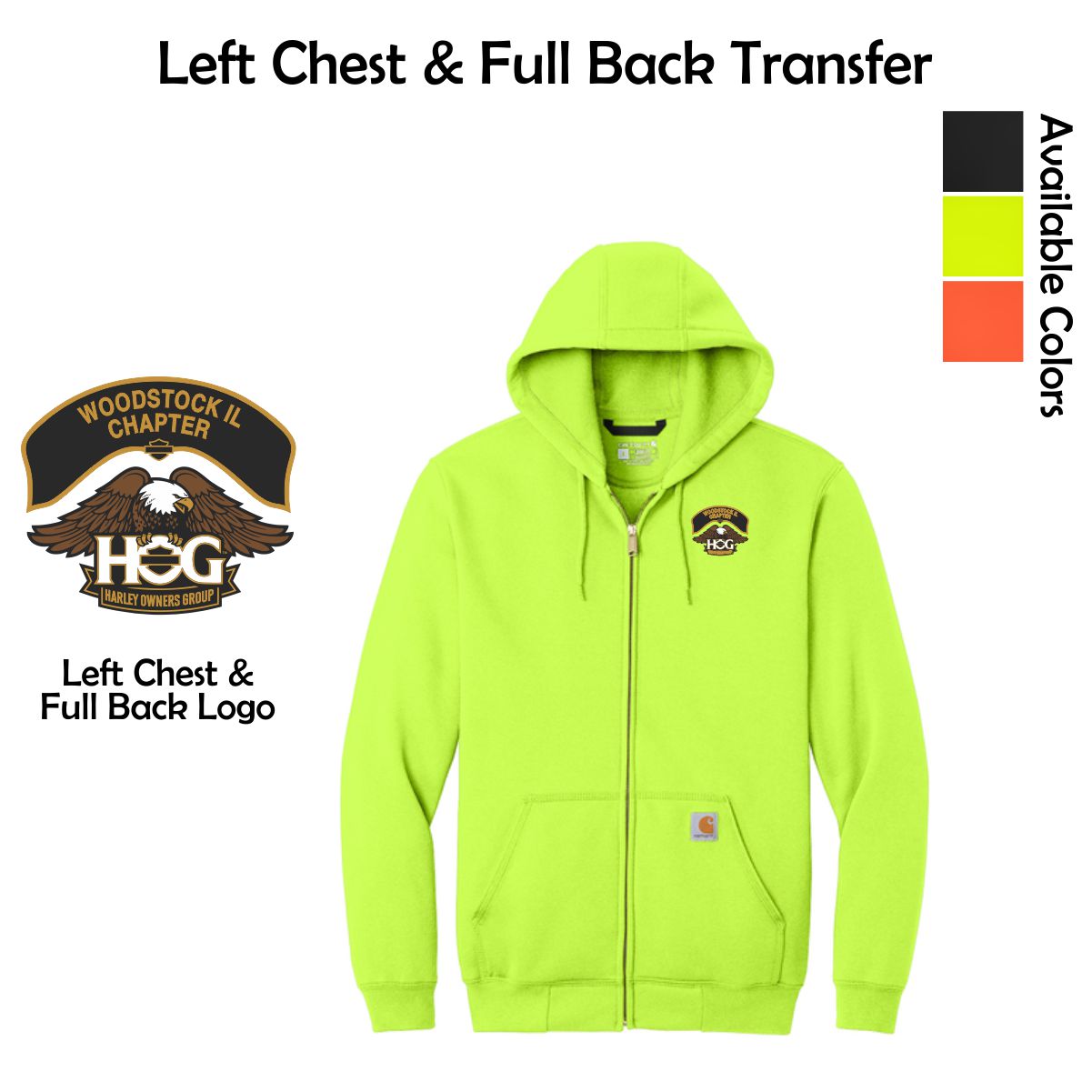 Woodstock HOG Carhartt Midweight Hooded Zip-Front Sweatshirt
