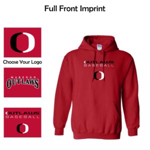 Marengo Outlaws Travel Baseball Youth and Adult Hooded Sweatshirt