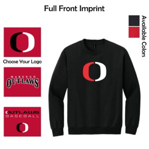 Marengo Outlaws Travel Baseball Adult & Youth Crewneck Sweatshirt